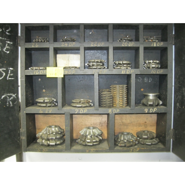 CABINET W/ASST. MACHINE FORM CUTTERS - VARIOUS CONDITION