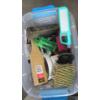 Image 3 : 2 BOXES & PLASTIC BIN OF MISC. ITEMS: TORCHES, PULLER, MAGNIFYING GLASS, ETC.