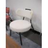 Image 1 : WHITE METAL FRAMED ROUND SEAT UPHOLSTERED CHAIR