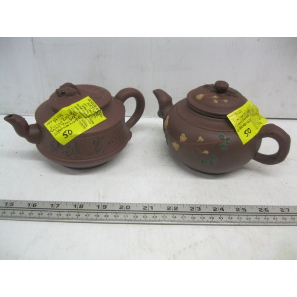 2 YIXING ZISHA CLAY TEAPOT - HANDMADE