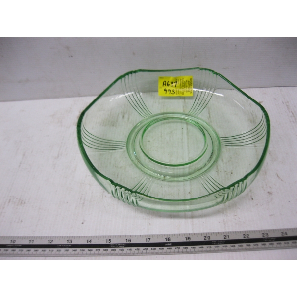 GREEN GLASS DISH