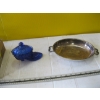 Image 3 : SILVERPLATE ITEMS, LIDDED GLASS DISH, ETC.