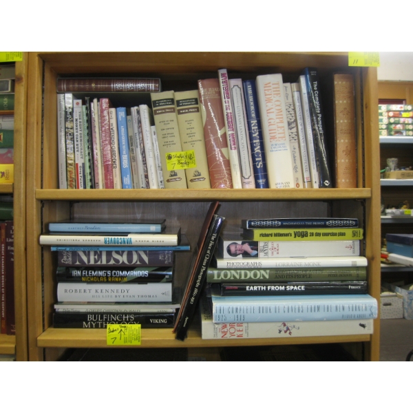 2 SHELVES OF ASST. HARDCOVER BOOKS