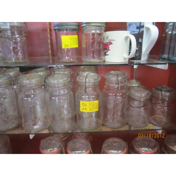 13 PERFECT SEAL CANNING JARS - 10 LG & 3 SM