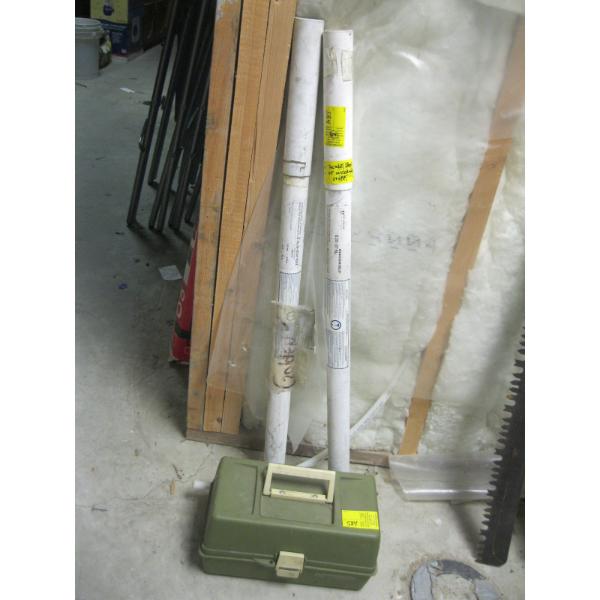 BOX W/ASST. WELDING TIPS & 2 TUBES OF BLUESHIELD STAINLESS STEEL WELDING ROD, ETC.