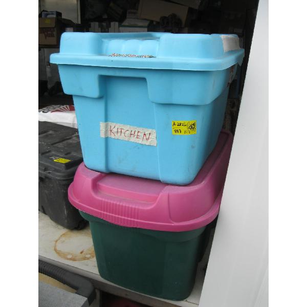 2 PLASTIC STORAGE BINS