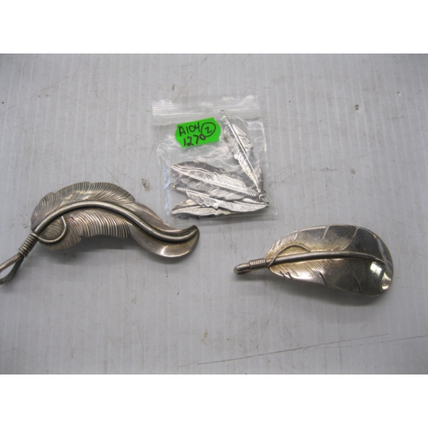 2 PACKAGES OF SILVER NAVAJO FEATHERS