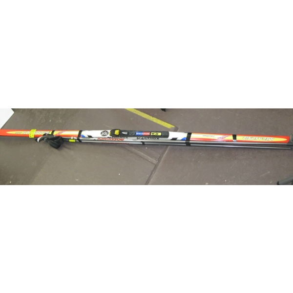 PAIR OF MADSHUS CROSS COUNTRY SKIS & POLES