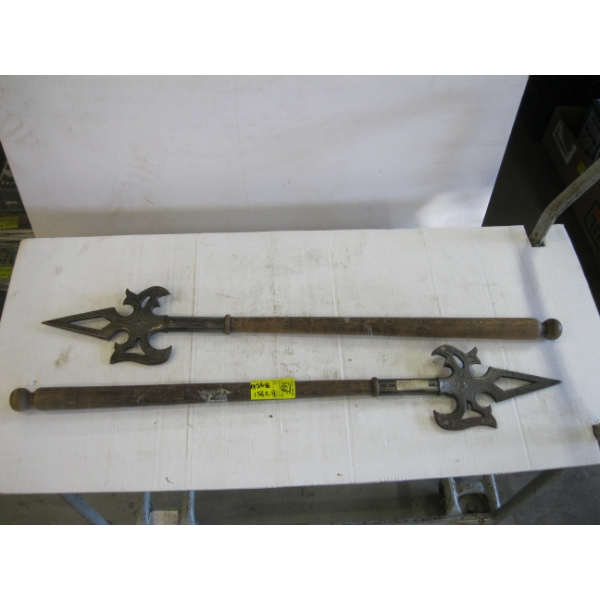 2 DECORATIVE WALL HANGING SPEARS
