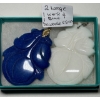 Image 1 : 2 LG. STONE PENDANTS - 1 WHITE, 1 BLUE