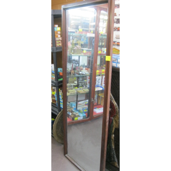 LG. WOOD FRAMED MIRROR