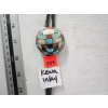 Image 5 : SILVER W/CORAL & TURQUOISE NAVAJO BOLO TIE