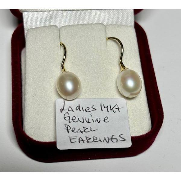 LADIES 14KT GENUINE PEARL EARRINGS