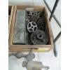 Image 2 : WOODEN BIN W/MISC. GEARS, AIRLINE FILTER, LATHE PARTS, ETC.