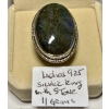 Image 1 : LADIES .925 SILVER RING W/STONE, 11G, SZ 7 1/2