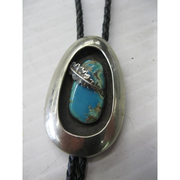 TURQUOISE & SILVER NAVAJO BOLO TIE
