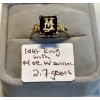Image 1 : 10KT RING W/"M" OR "W" INITIAL, 2.7G, SZ 10