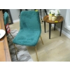 Image 1 : SET OF 6 GREEN & BRASS BASED CHAIRS
