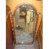 Image 1 : WOOD FRAMED ROUND TOP ANTIQUE MIRROR