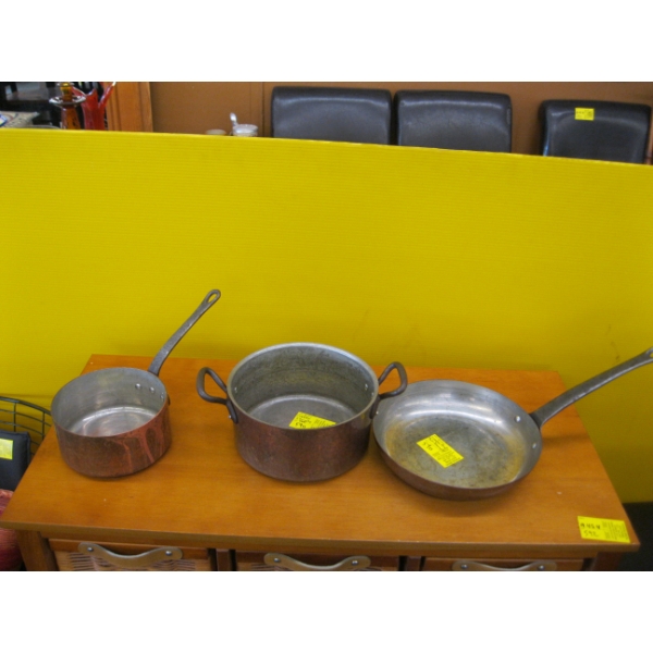 3 COPPER POTS