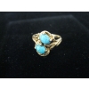 Image 3 : LADIES 14KT RING W/2 BLUE STONES, 4.5G, SZ 8