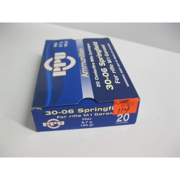 PPU 30-06 SPRG 9.7GR 150GRS FMJ|1X20 CENTERFIRE RIFLE CARTRIDGES