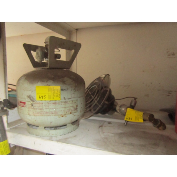 SM. COLEMAN PROPANE TANK & PROPANE HEATER