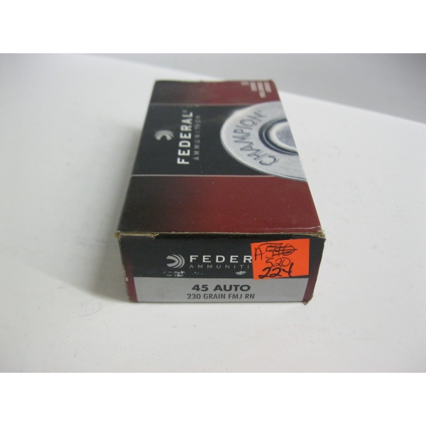 FEDERAL 45 AUTO 230GRS FMJ RN|1X50 CENTERFIRE CARTRIDGES