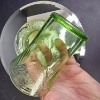 Image 11 : URANIUM GLASS CUP & PLATE - DEPRESSION GREEN GLASS GLOWS - GEIGER TESTED