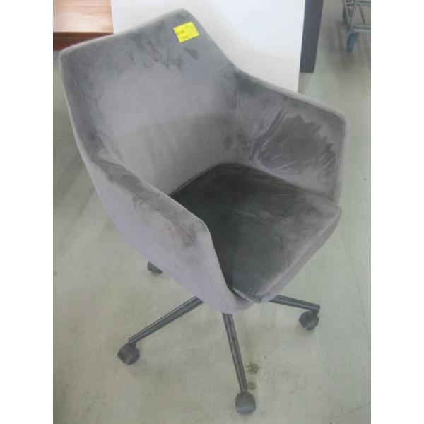 GREY MICROFIBER CHAIR ON CASTORS