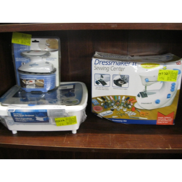 DRESSMAKER SEWING CENTER, TRAVEL IRON & MINI DISH DRAINER SET