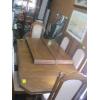 Image 2 : LG. DINING TABLE W/2 LEAFS & 6 WOOD & UPHOLSTERED CHAIRS