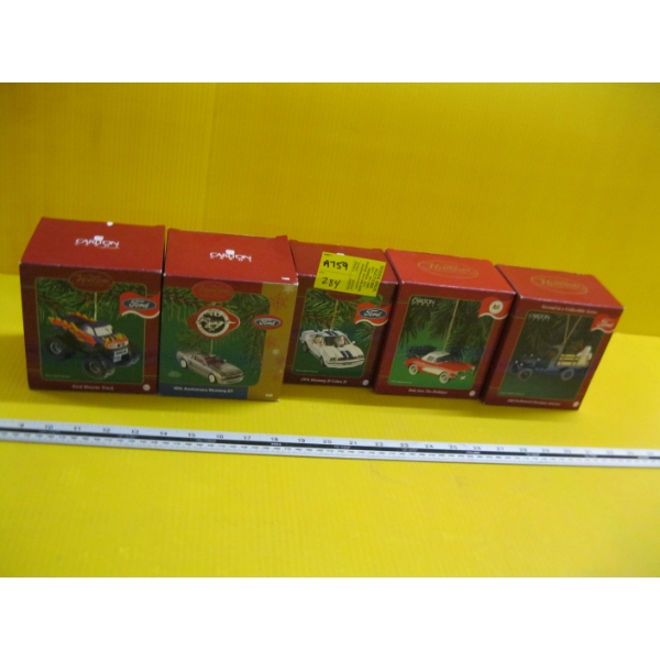 5 HEIRLOOM CHRISTMAS TREE CAR ORNAMENTS