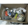 Image 2 : BOX OF MISC. SOLDER, CHAIN, TENT PEGS, FLASHLIGHT, ETC.