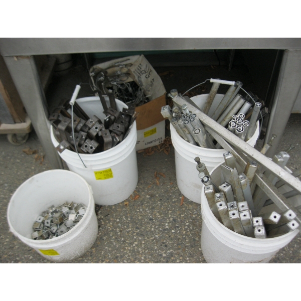5 BUCKETS OF PAN RACK HARDWARE