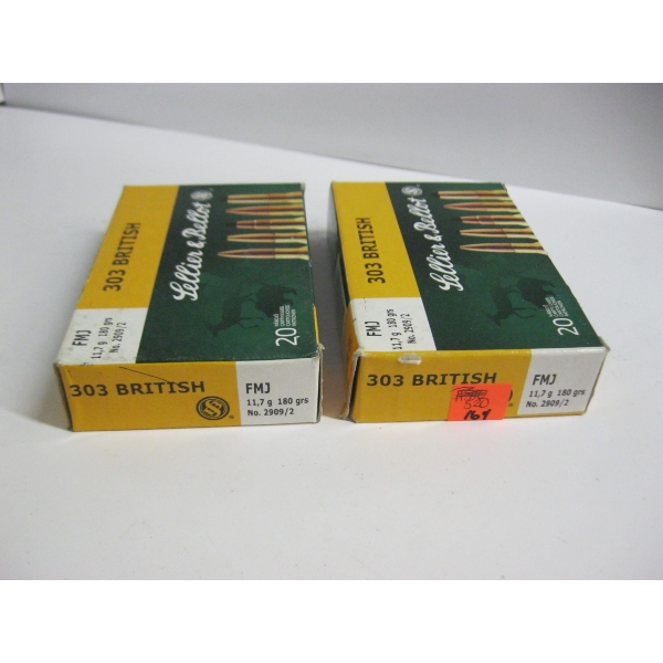 SELLIER & BELLOT .303 BRITISH 11.7G 180GRS FMJ|2X20 CARTRIDGES