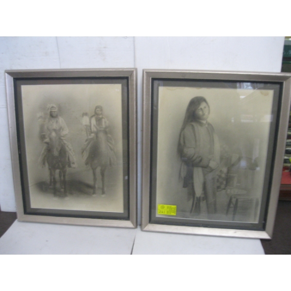 2 NATIVE FRAMED PICTURES