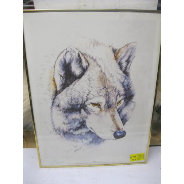 SIGNED WOLF PRINT BY SAMARA