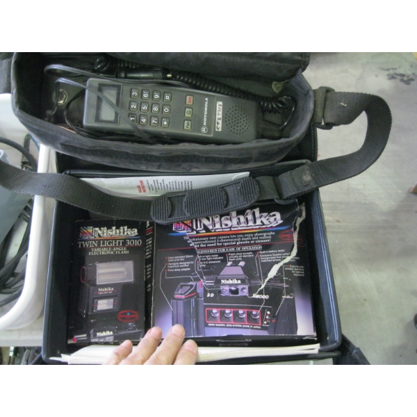 NISHIKA 3D CAMERA & MOTOROLA VINTAGE CELLPHONE