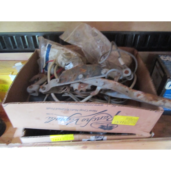2 BOXES OF MISC. CABLE COME A LONG, ELECTRICAL PIECES/BOXES & BREAKERS, ETC.