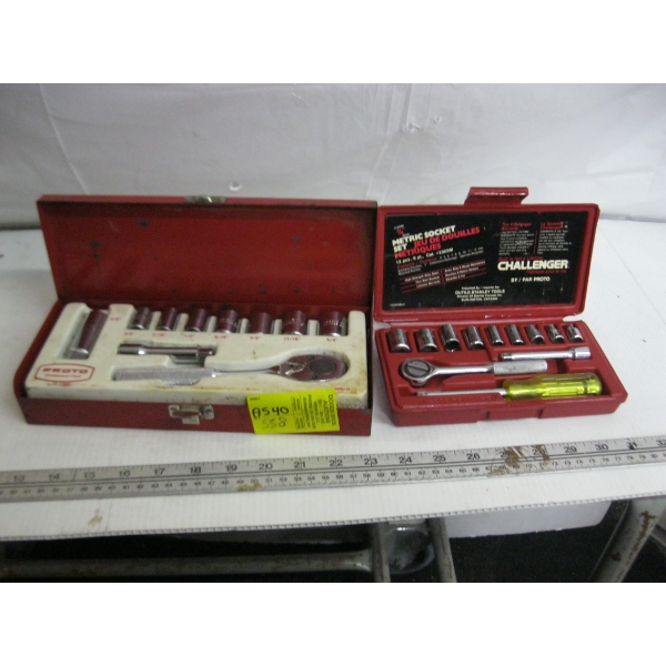 SM. 1/4" DRIVE CHALLENGER SOCKET SET & A PROTO 3/8" DRIVE SOCKET SET