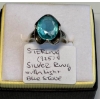 Image 1 : STERLING .925 SILVER RING W/LIGHT BLUE STONE - SZ 7 1/2