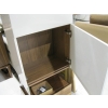 Image 2 : 2 DRAWER WHITE CABINET W/GLASS & WOOD BASE
