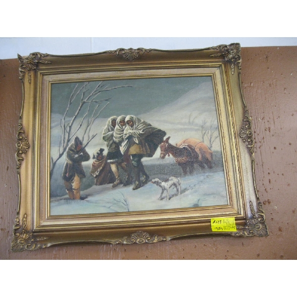 ORIGINAL OIL PAINTING W/ORNATE FRAME