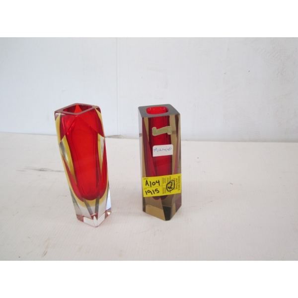 2 MURANO GLASS VASES