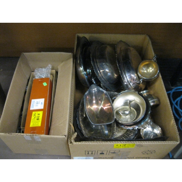 LG. LOT OF CUTLERY & BOX OF SILVERPLATE