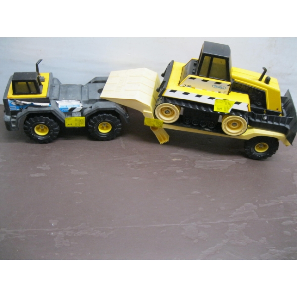 3 PIECE TONKA PLASTIC SET - TRUCK, TRAILER, GRADER