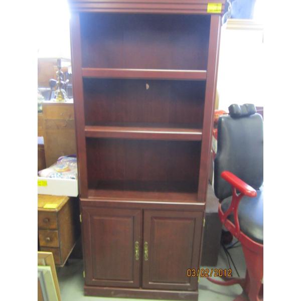 CHERRY COLOR BOOKSHELF W/2 DOORS