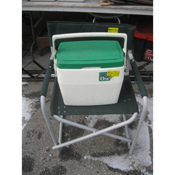 FOLDING CHAIR & A COOLER
