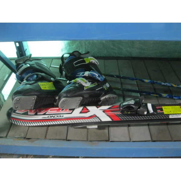 PAIR OF KIDs SKIS, POLES & BOOTS